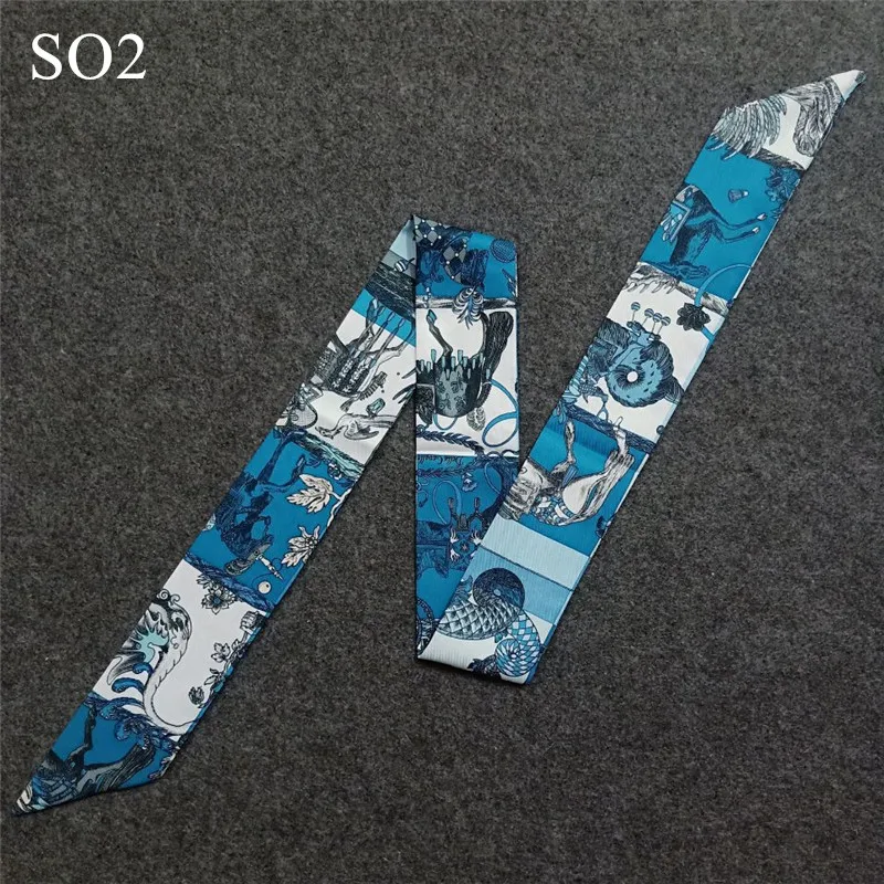 Norse Mythology Bag Scarf New Luxury Brand Skinny Scarf For Women Head Silk Scarf Long Handle Bag Scarves Wraps