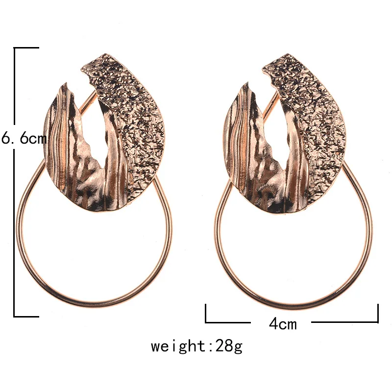 2026 New Metal Alloy Big Circle Earrings Women Geometric Statement Drop Earring Female Simple Long Hanging Earrings For Women