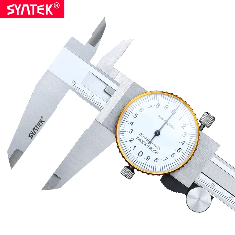 

Syntek Dial Calipers 6" 8" 12" 150 200 300mm Metric Gauge High Precision Dial Vernier Caliper Shock-proof Vernier Caliper 0.02mm