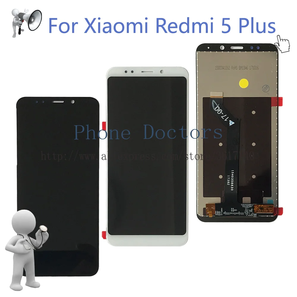 

ЖК-дисплей 5,99 дюйма для Xiaomi Redmi 5 Plus + дигитайзер сенсорного экрана в сборе для Redmi 5 Plus, ЖК-дисплей для замены 100% протестирован