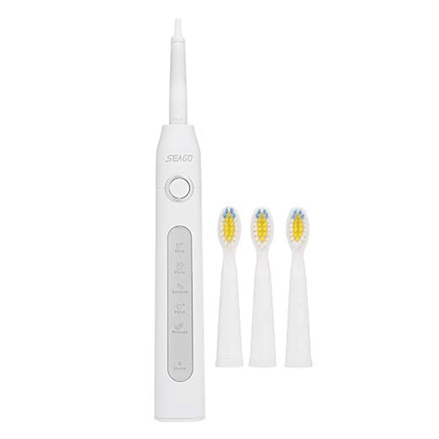 

Seago Sonic Eco Friendly Electric Toothbrush Rechargeable Tooth Brushes Holder With 3pcs Toothbrush Heads Dupont Soft Bristle