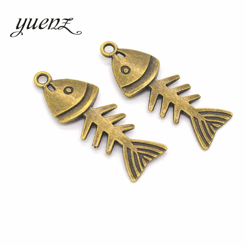 YuenZ 8pcs 3 color Antique Sliver animal fish Charm DIY metal charms for jewelry making 26*12mm D708