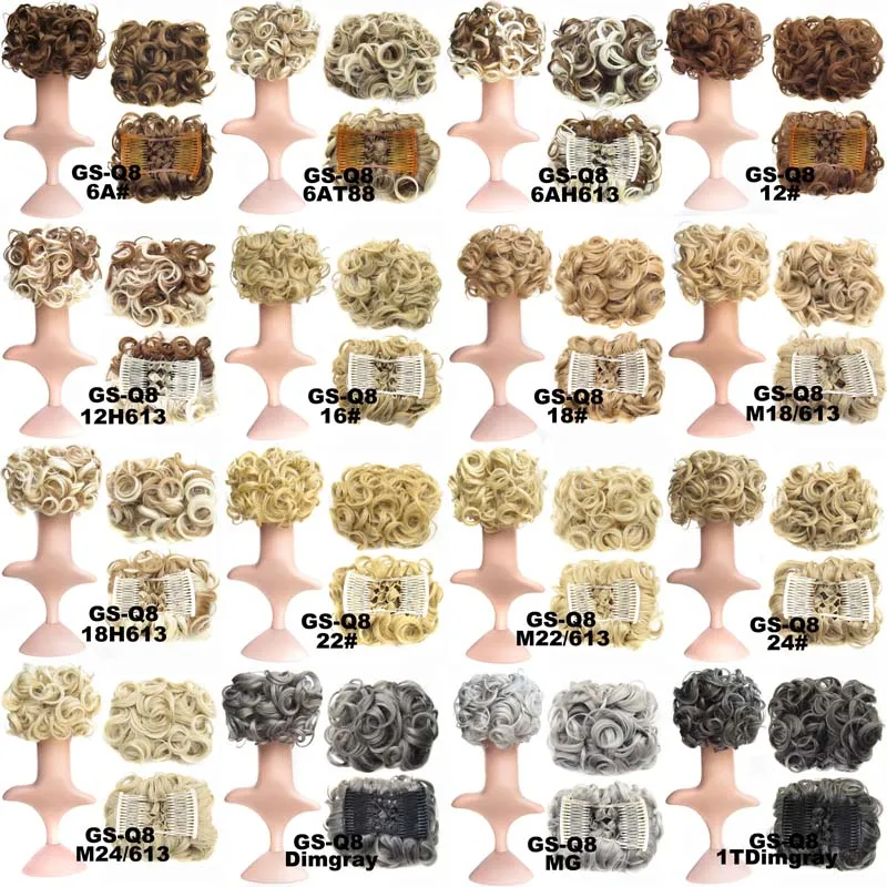 Jeedou Synthetische Hochsteckfrisuren Lockiges Haar Chignon Clip Auf Haarknoten Pad Retro Stil Frauen Hochzeit Haarteile Braut Zubehör – Detail 5