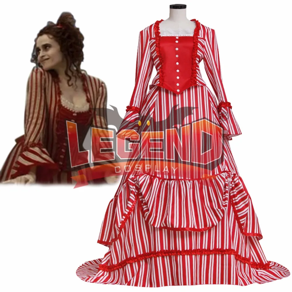 

Sweeney Todd Mrs. Lovett's Red Striped Dress cosplay Costume custom made