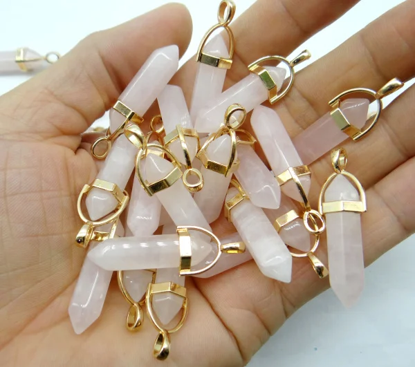 

Natural Stone Quartz Crystal Tiger Eye Opal Mix Stone Pillar Charms Chakra Pendants for DIY Jewelry Making Necklaces Accessories