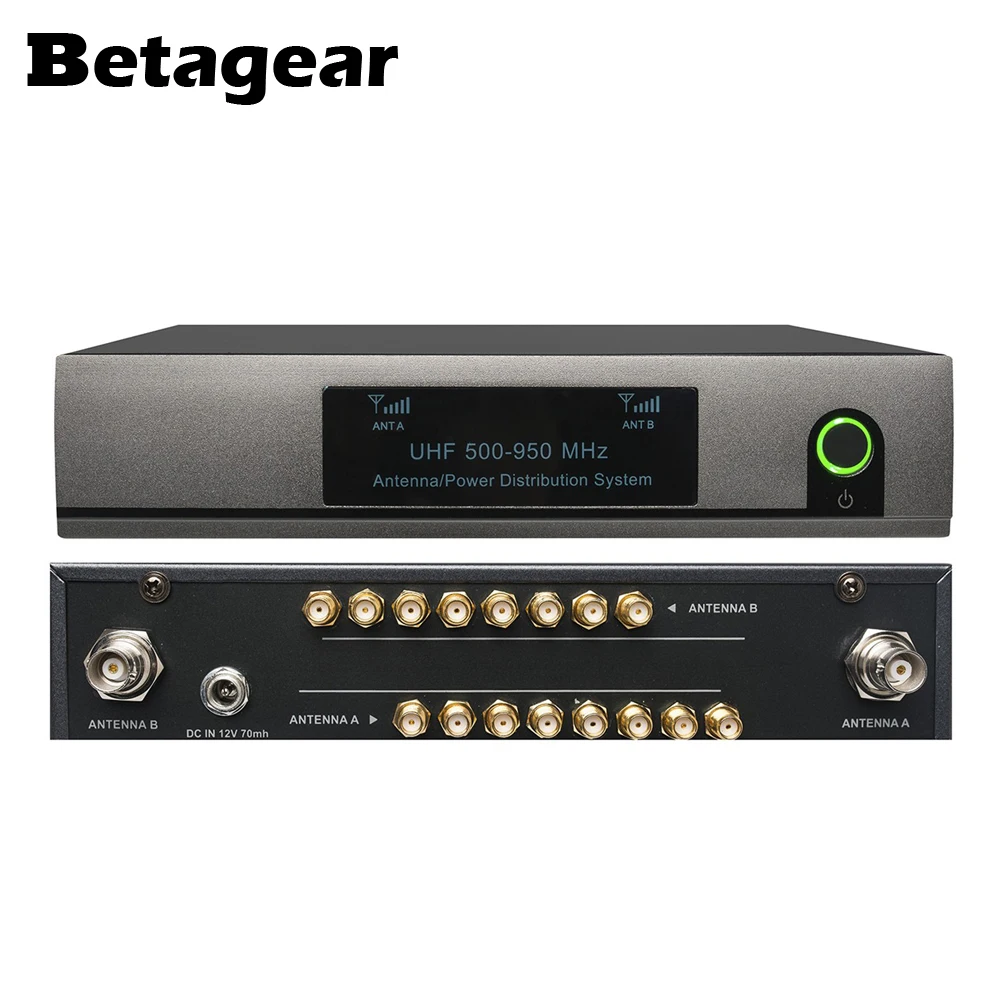 Betagear UA868 Helium 8 Channel Power Distribution System Wireless Active Antenna Splitter Support 8 Sets Mic UHF 500-950Mhz