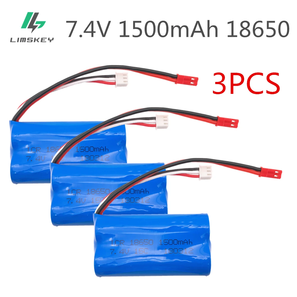 

3pcs New Arrivals Feiyue FY01 FY02 FY03 7.4V 1500mAH Lithium Battery FY7415 RC Car Parts Remote Control 18650