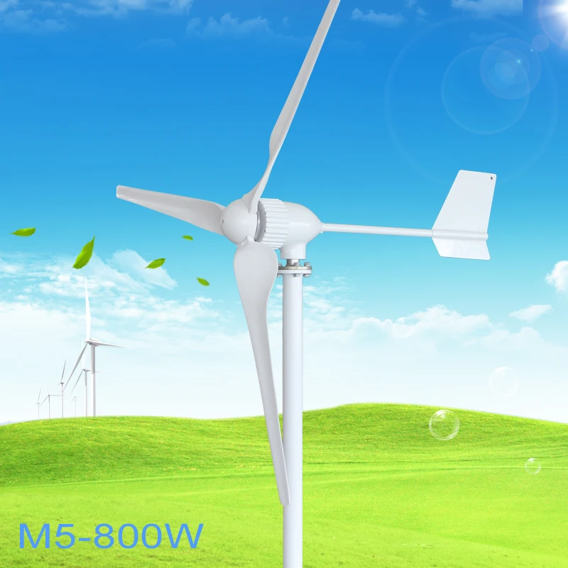 

800W Wind Turbine Generator 24V/48V 2.5m/s Low Wind Speed Start 3 blade 1050mm