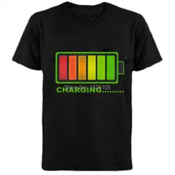 Battery Charger Design Sound Activated Led Flashing T Shirt With 2pcs AA Battery Inverter Free Shipping