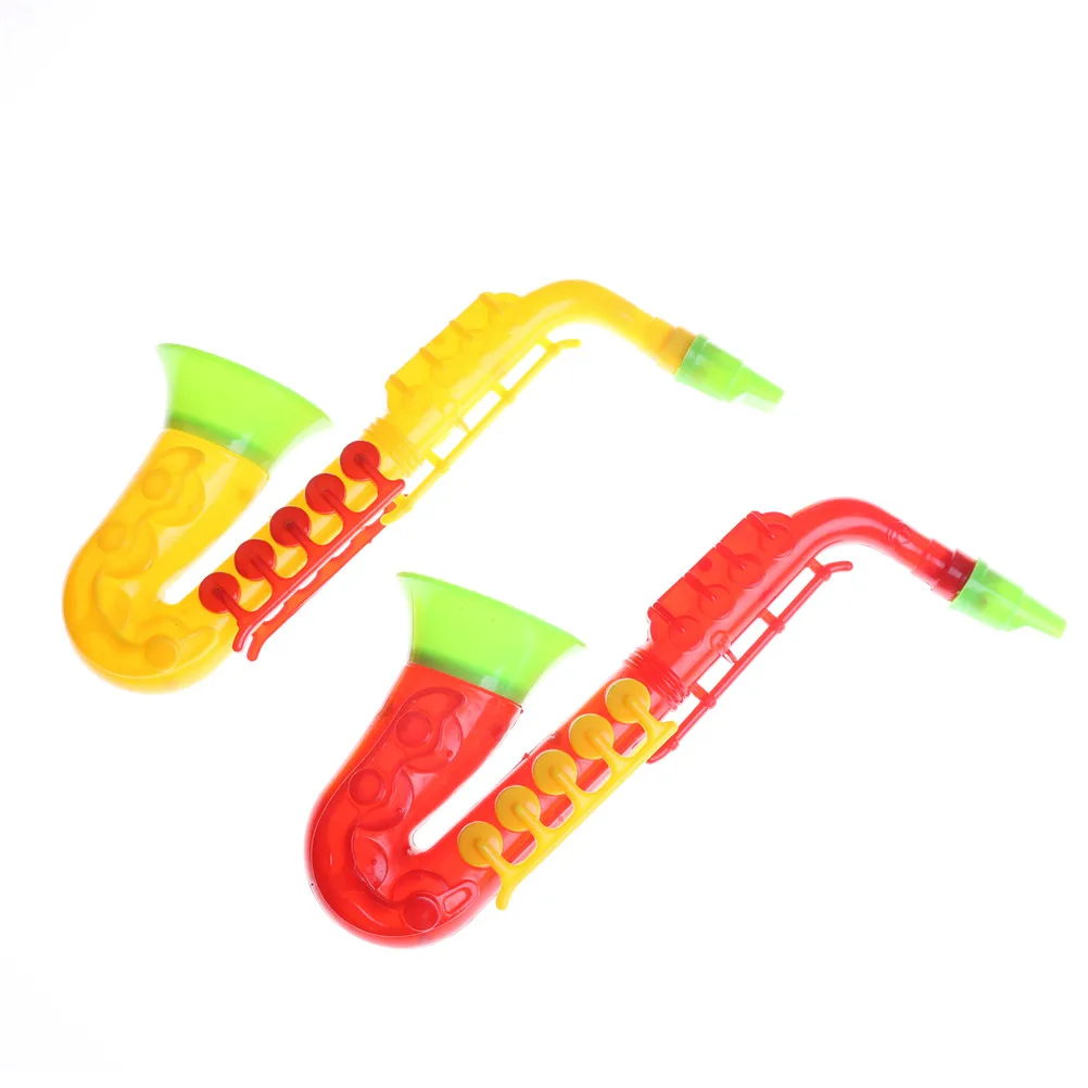 Saxofón Musical de aprendizaje de plástico, instrumento Musical de plástico para bebés y niños, juguetes de Educación Temprana, 21cm