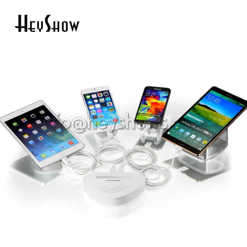 Mobile Phone Security Stand, Anti-Theft Box, Ipad Burglar Alarm System, Charging Holder in Retail Store, 4, 6, 8 Port