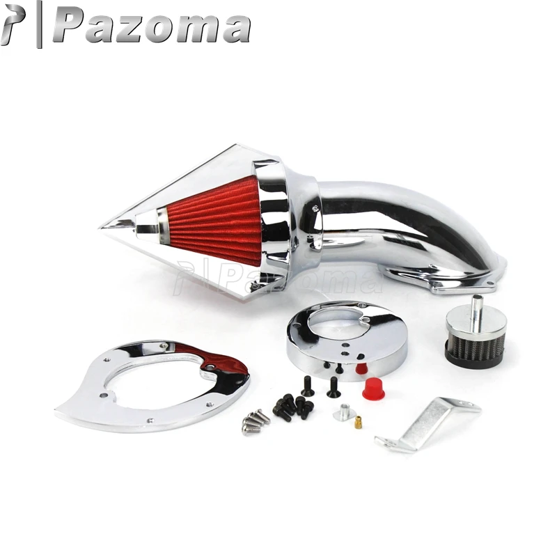 Motorcycle Chrome Aluminum Cone Spike Air Cleaner Kit Intake Air Filter Set For Honda VTX 1300 / VTX1300