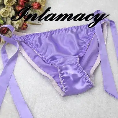 Fashion bikini 100% silk panties female lacing thong silk plus size