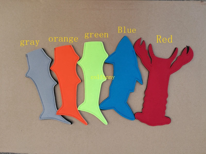 

100pcs/lot New Arrival Shark & Lobster Style popsicle holder neoprene Ice Sleeves Freezer For kids gift