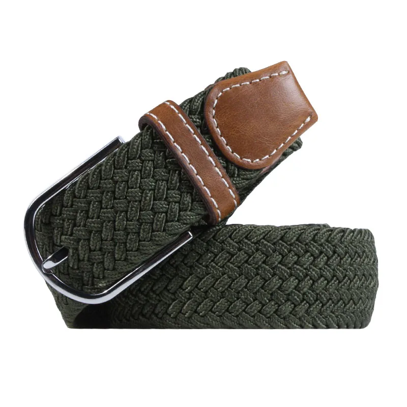 Unisex Multi Colors For Choosing Brand Male Knitted Pin Buckle Polyester Strap Women Elastic Braided Belts For Men And Women