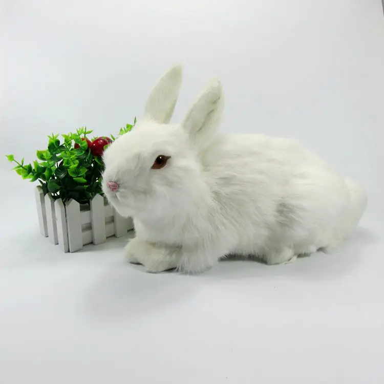 big new simulation white rabbit toy lovely rabbit model gift 33x16x22cm