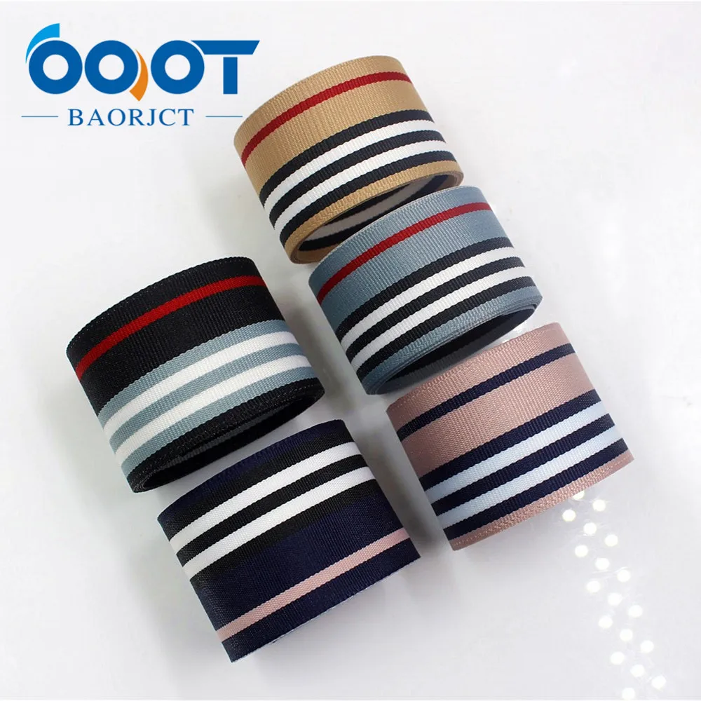 OOOT BAORJCT I-181109-184,38mm 10yards Double-sided stripe Thermal transfer Printed grosgrain Wedding Accessories DIY materials