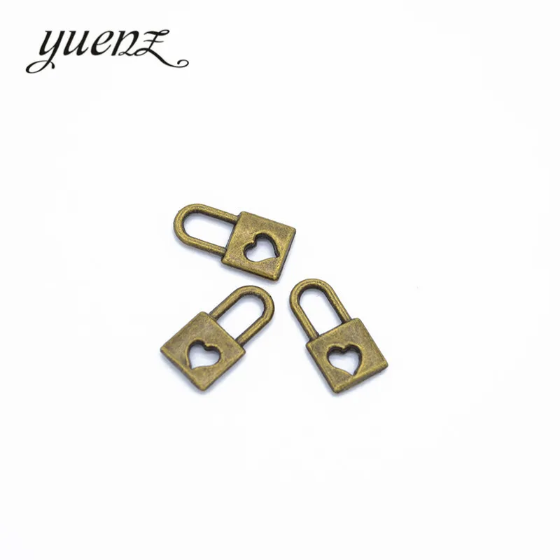 40pcs Antique silver color Metal alloy lock Charms Pendants Necklace Beads for DIY Big Hole Beads Bracelets Charms O115