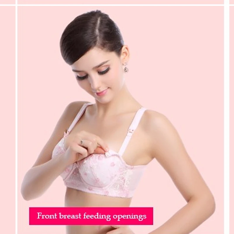 100% Cotton Plus Size Cups Push Up Gather  Fashion Lace Nursing Bra Maternity Bra Breastfeeding Bra