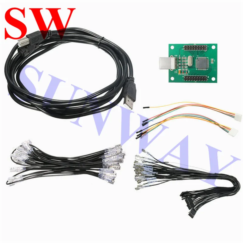 New Xin-mo 2 Players Arcade USB Controller Joystick Connector Cable Wiring Kit For MAME Keyboard Encoder Board