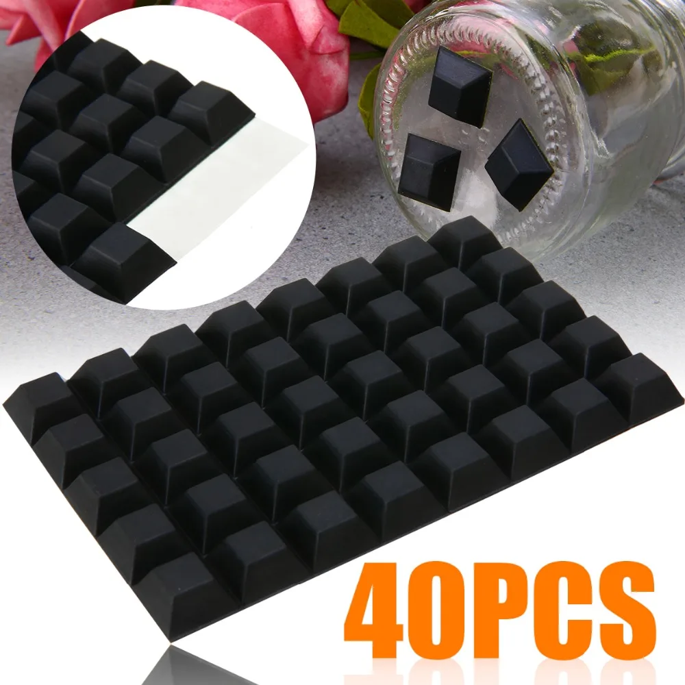 40Pcs Self-Adhesive Rubber Bumper Stop Non-slip Feet Door Buffer Pad For Home Funiture Accessories