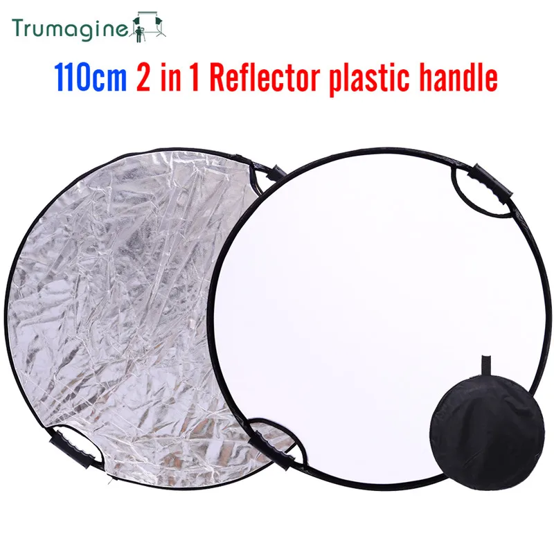 

TRUMAGINE 110CM 43'' Silver Reflector Portable Collapsible Silver White Round Outdor Light Reflector For Photographic Studio