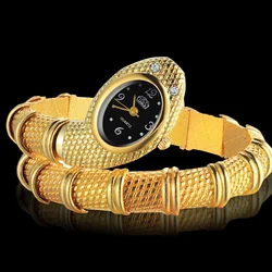 Kadın yılan İzle kadınlar saatler lüks altın kadın saatler moda bayanlar izle saati reloj mujer montre femme