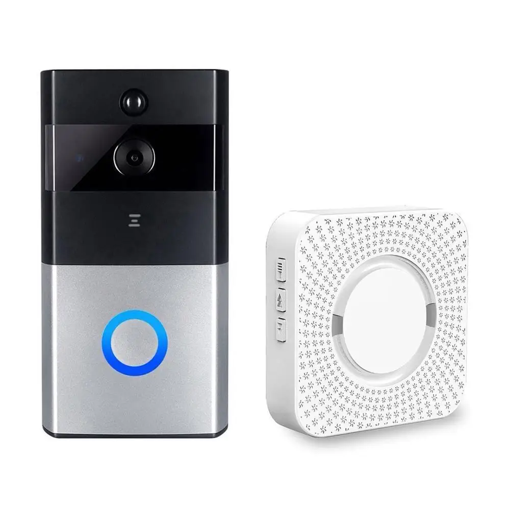 Wireless Visible TalkBack Doorbell with 720P Camera PIR Sensor Dingdong Ring with One-Button WIFI Connection and Free Mobile APP