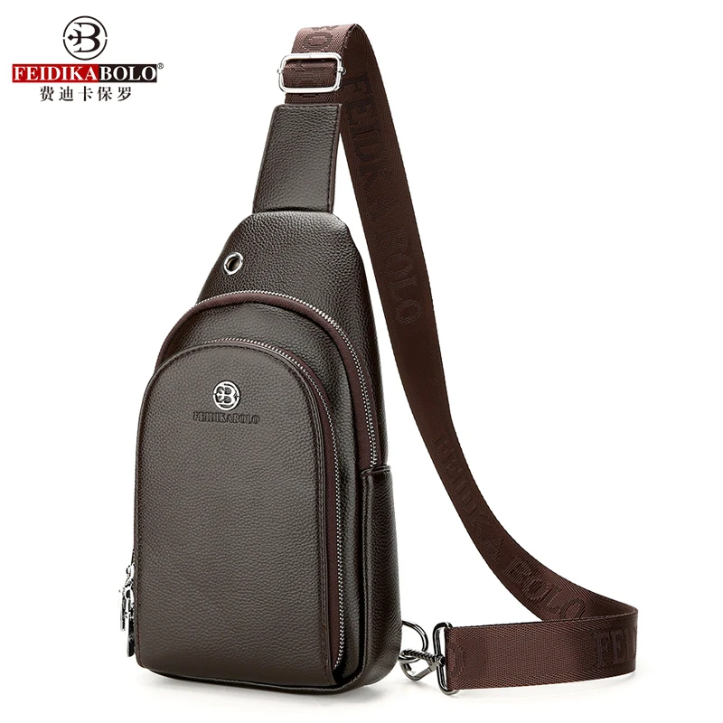 FEIDIKABOLO Classic Design Chest Bag Male Fashion Personality Headphone Jack Leisure Travel Bag High Quality Messenger Bag