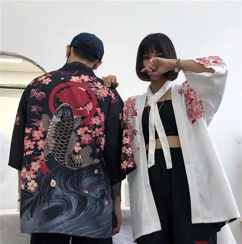 Neploe Women Harajuku Cardigan Japanese Kimono Summer Digital Printed Loose Shirt Tops Casual Woman Man Kimonos Coat 36192