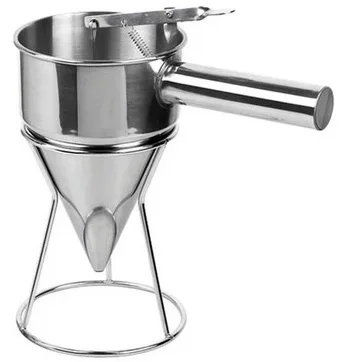 Stainless Steel Waffle Pancake Batter Dispenser,taiyaki dispenser,Funnel Octopus Balls Tools,Meatball Funnel With rack