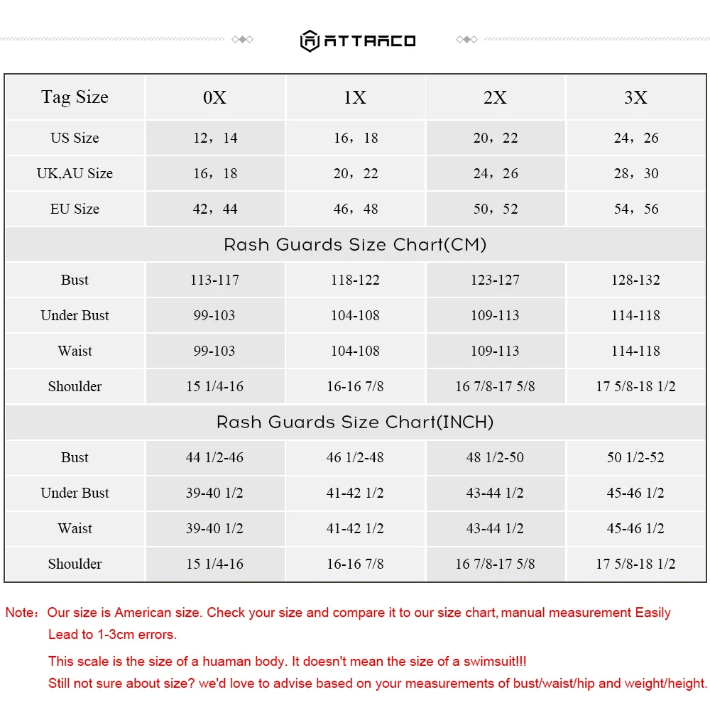 Attracko Rashguard strój kąpielowy damskie koszule z krótkim rękawem UPF 50 + stroje kąpielowe damskie Plus Size ochrona przed promieniowaniem UV