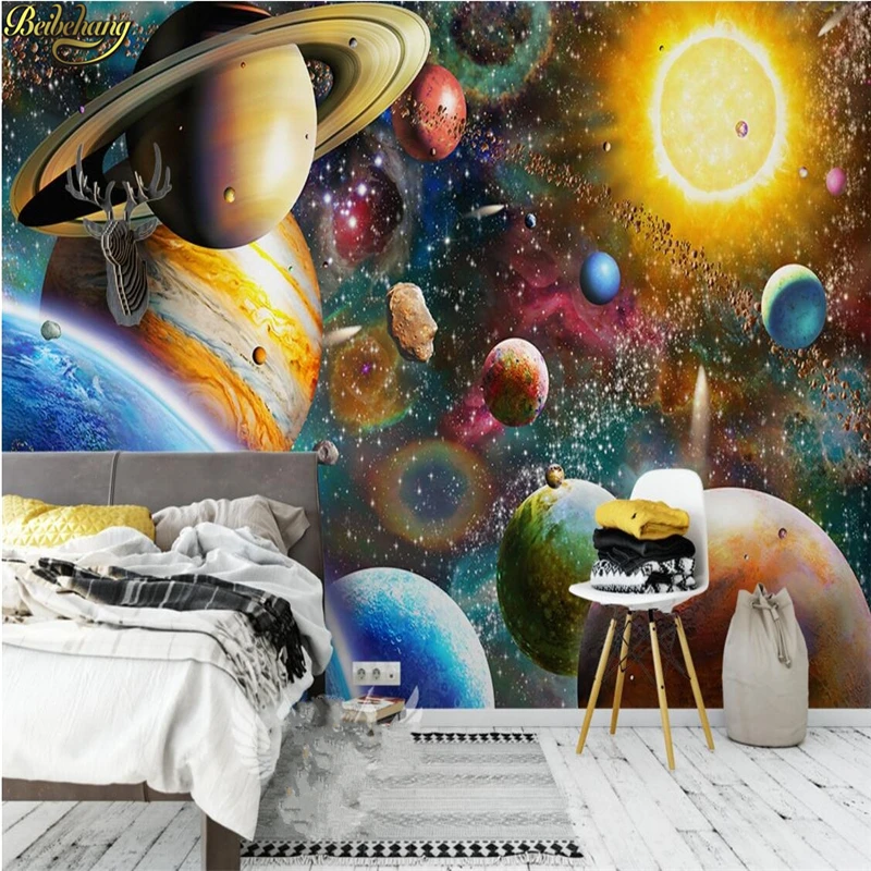 Custom Photo 3D Wallpaper Large Fresco Space Cosmic Design for Children's Bedroom Customizable Murals Papel De Parede Wall Paper