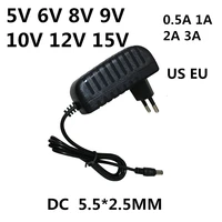 AC 110-240V DC 5V 6V 8V 9V 10V 12V 15V 0.5A 1A 2A 3A Adaptador de corriente universal Adaptador de cargador Eu Us para tiras de luz LED