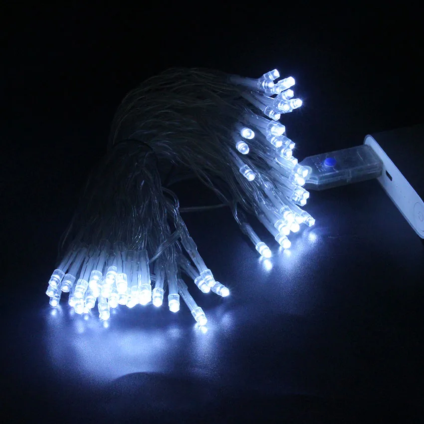 USB 5V 10m łańcuch lampek świątecznych możliwość przyciemniania z 8 trybami zdalnego sterowania lampki dekoracyjne na wesele wakacje LED Lights Decoration