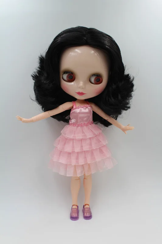

Free Shipping BJD joint RBL-211J DIY Nude Blyth doll birthday gift for girl 4 colour big eyes dolls with beautiful Hair cute toy