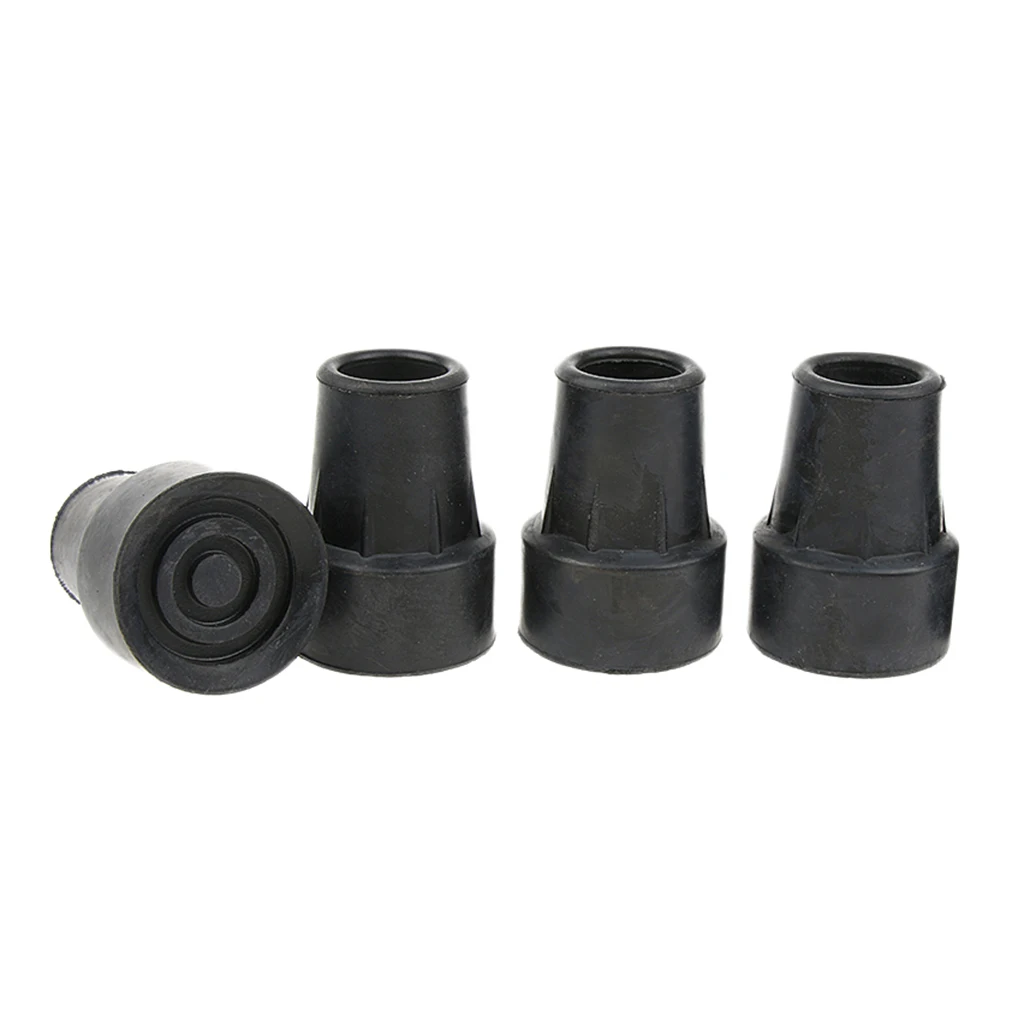 4 Pcs Walking Stick Canes Crutch Pads Rubber Heavy Duty Ferrule End Bottom for Elder or Disabled