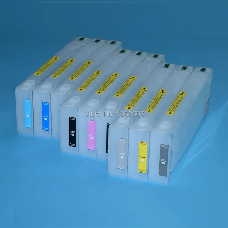 

700ml 9colors Per Set Refill Ink Cartridges For Epson 7890 9890 7908 9890 Printer With Two Chip Resetter