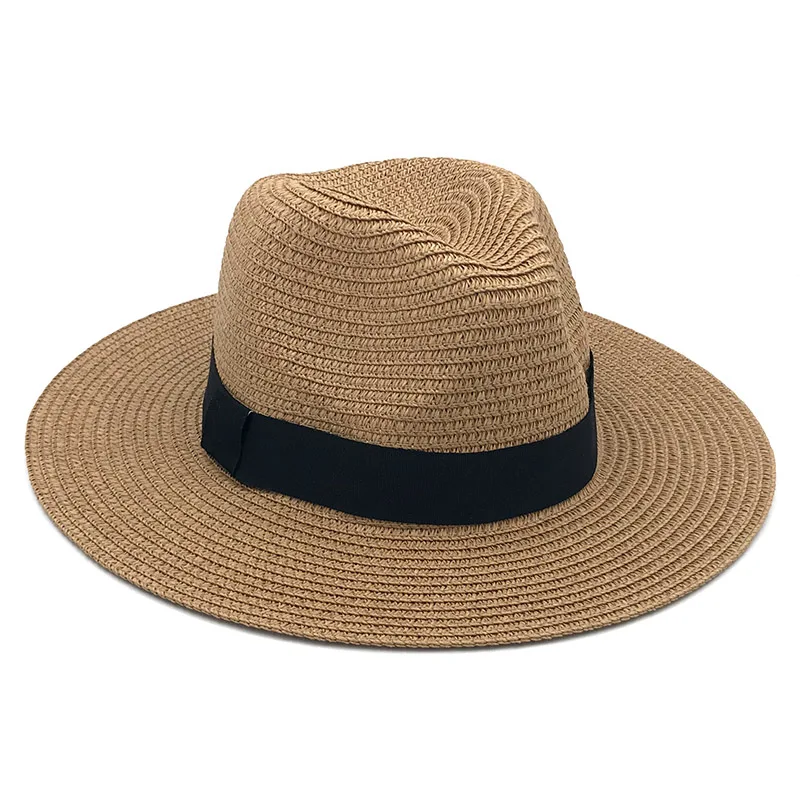 ZGYF JCH Brand Straw Hats For Women Panama Hat Beige White Mens Beach Casual Wide Brimmed Summer Hawaiian Fashion Sun Hat