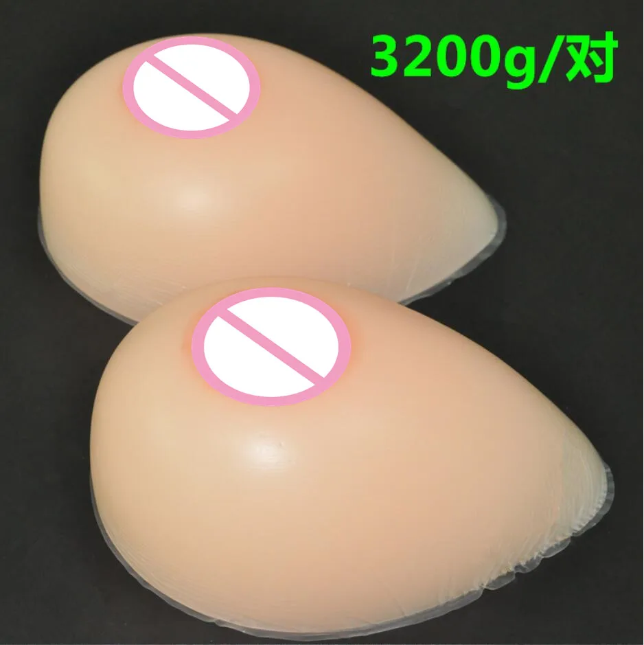 

3200 g/pair 48E/50DD/52D Silicone Breast forms Mastectomy Artificial Silicone Fake Breast For Crossdressers And Transvestites