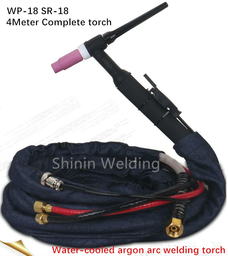 WP-18 Water cooled TIG Argon Arc Welding Torch M16 Nut Stainless Steel Circulating Water Arc Welding Bold Copper Cable 4METER