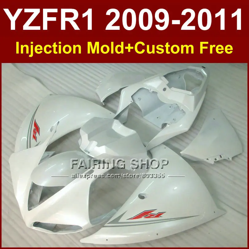 

Pure white motorcycle fairings for YAMAHA Injection mold YZF R1 09 10 11 12 R1 body parts YZF1000 YZF R1 2009 2010 2011+7Gifts