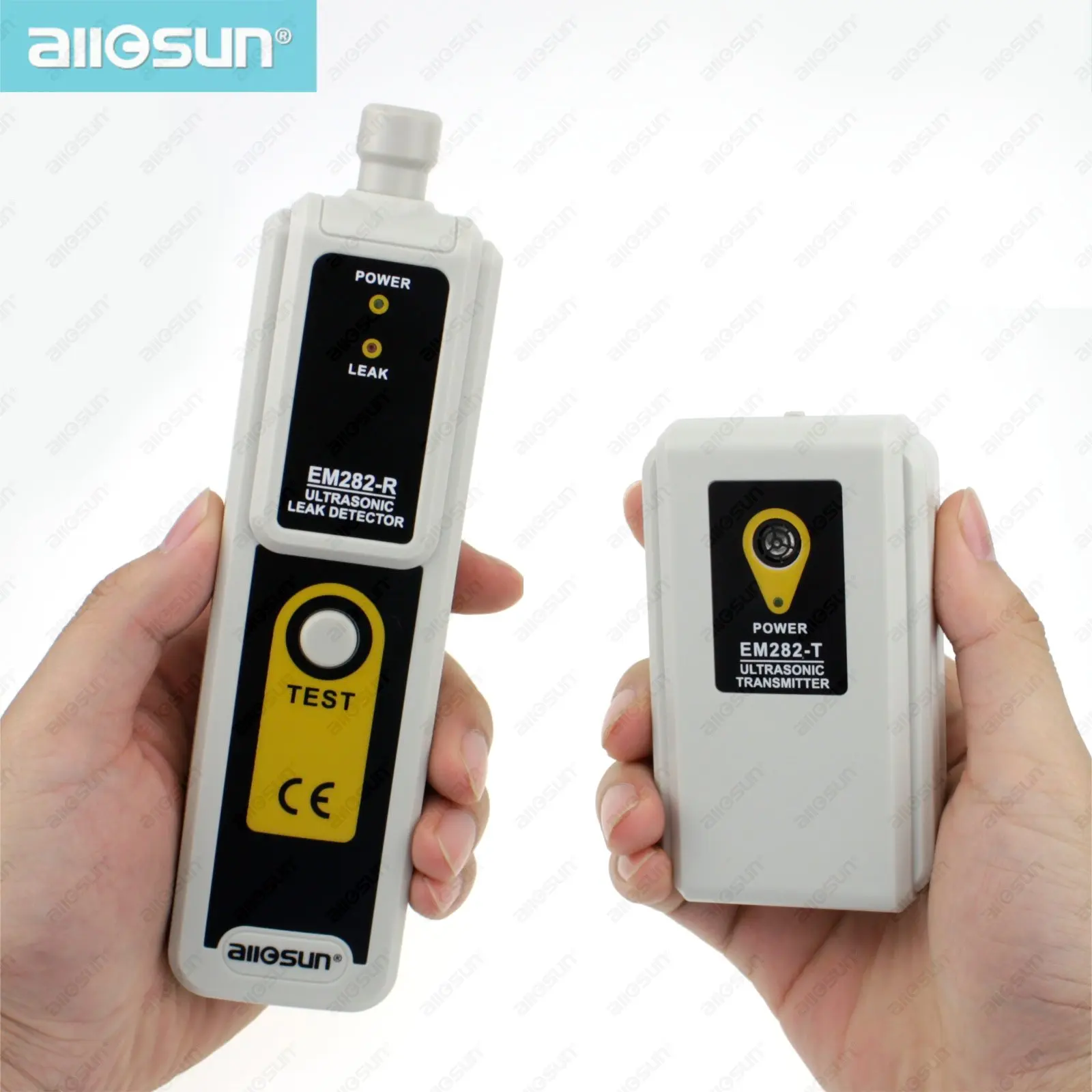 ALLOSUN Ultrasonic leak detector 40KHz ultrasonic transmitter reliable detection gas leak detector LED Indicator all-sun EM282