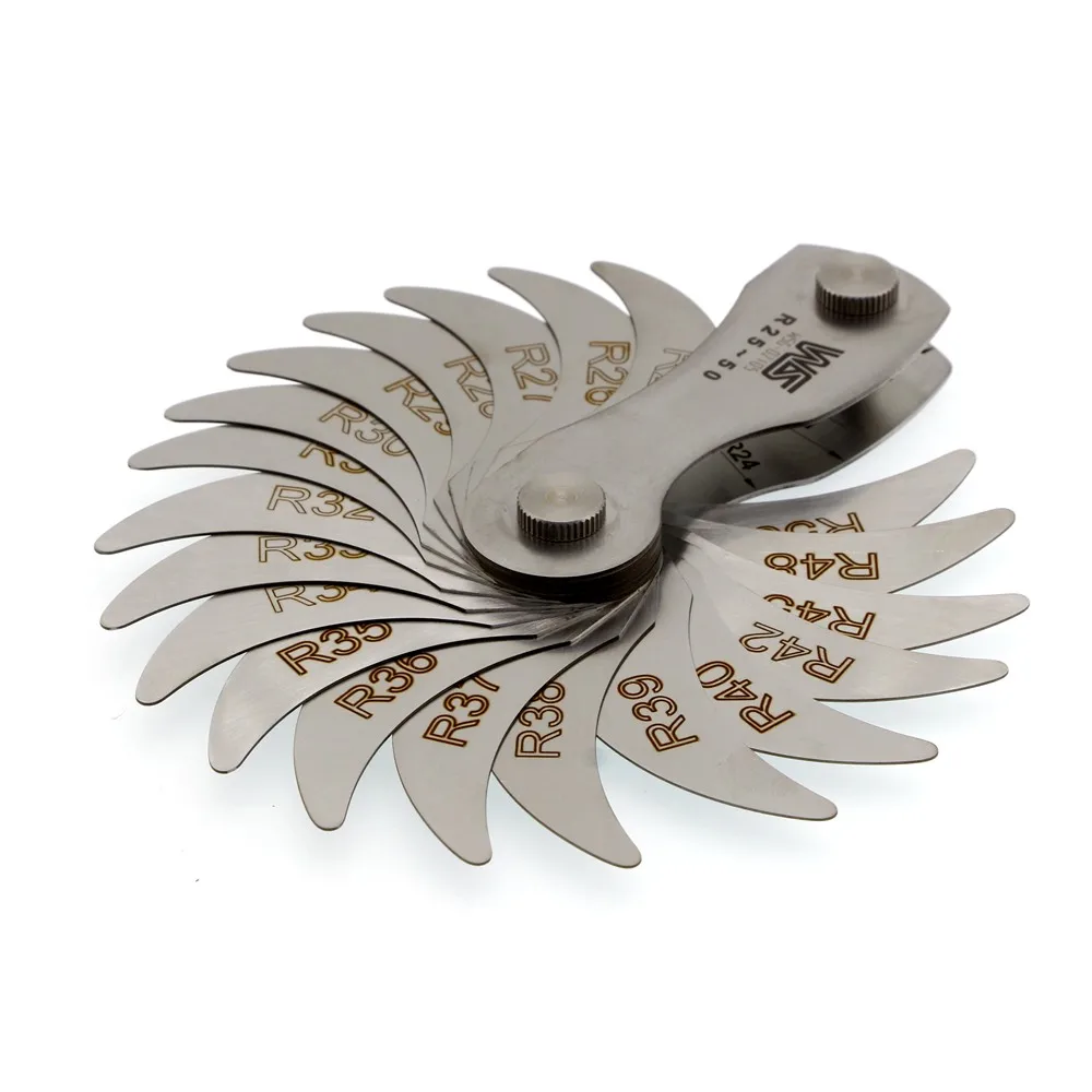 WS Radius Gage set Fillet Gauge R25~50mm Stainless Steel 20 blades with lock device (Prime Quality)