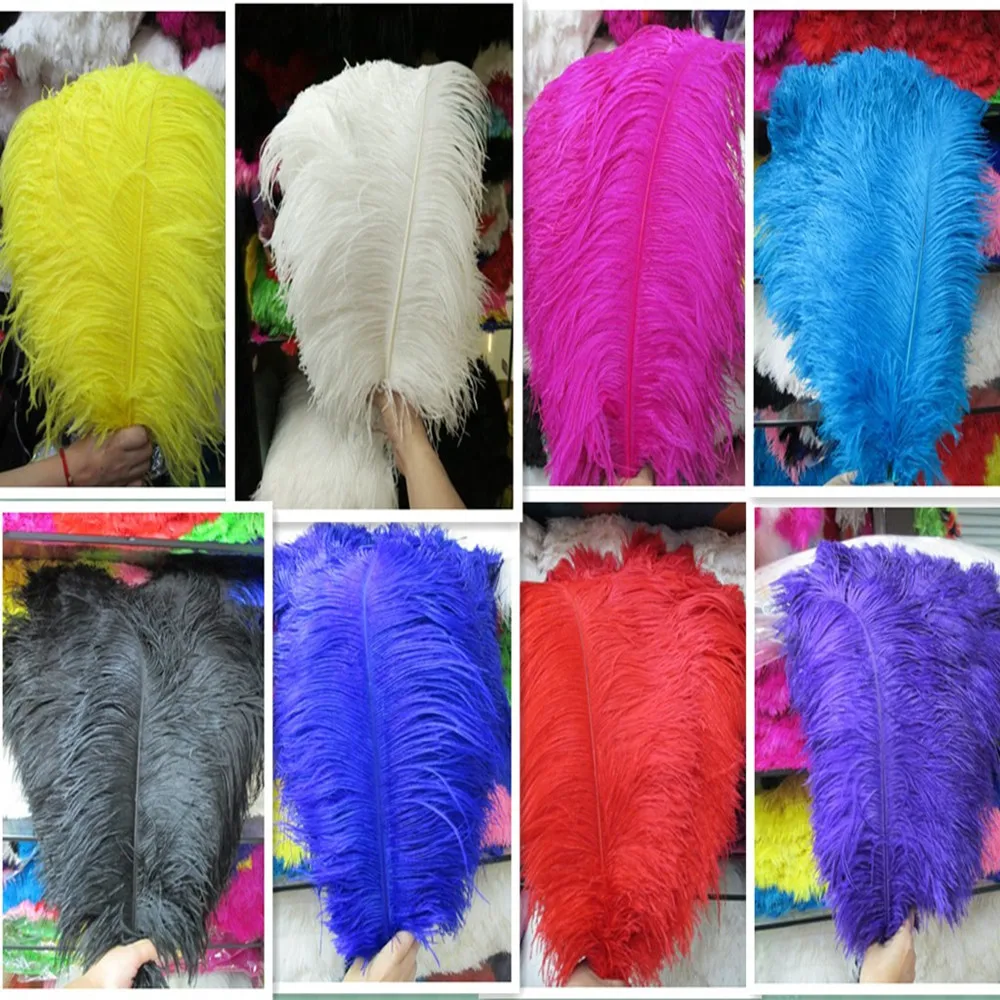 Wholesale High Quality 20pcs Natural Ostrich Feather 16-18inch/40-45cm Diy Stage Performance Wedding Party Decorative