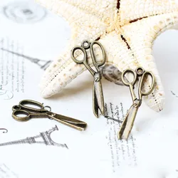 High Quality 50 Pieces/Lot 30mm*13mm Antique Bronze Plated Scissor Charms For Diy Handmade