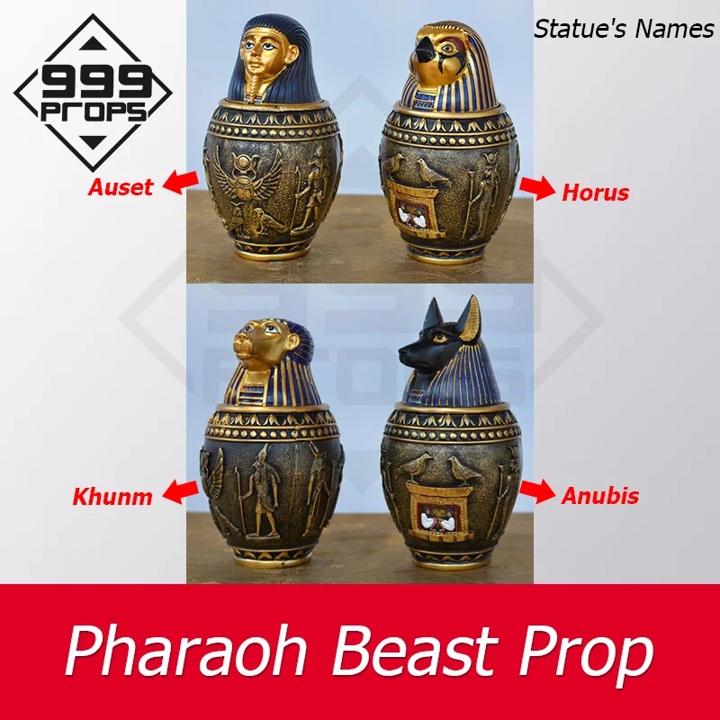 999PROPS Pharaoh beast for egypt theme place statue to right place to open lock escape room mechanism room escape kits