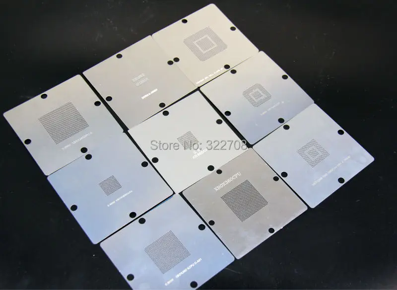 Miễn phí vận chuyển 9 cái/bộ BGA stencil XBOX360 chạm net nhà máy hạt net 80*80 mét 90*90 mét lưới thép nhỏ