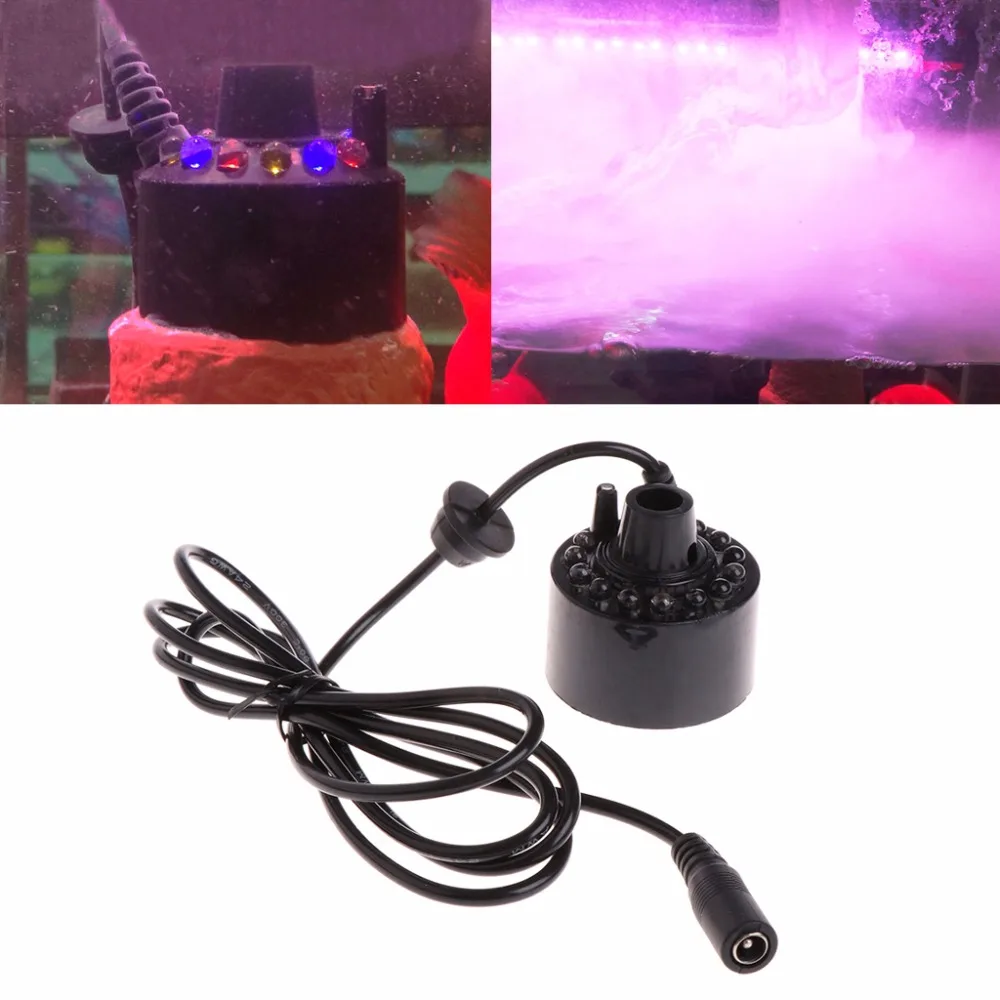 12 LED light Ultrasonic Mist Maker Fogger Water Fountain Pond Indoor Outdoor Aquarium Fish Tank Supplies
