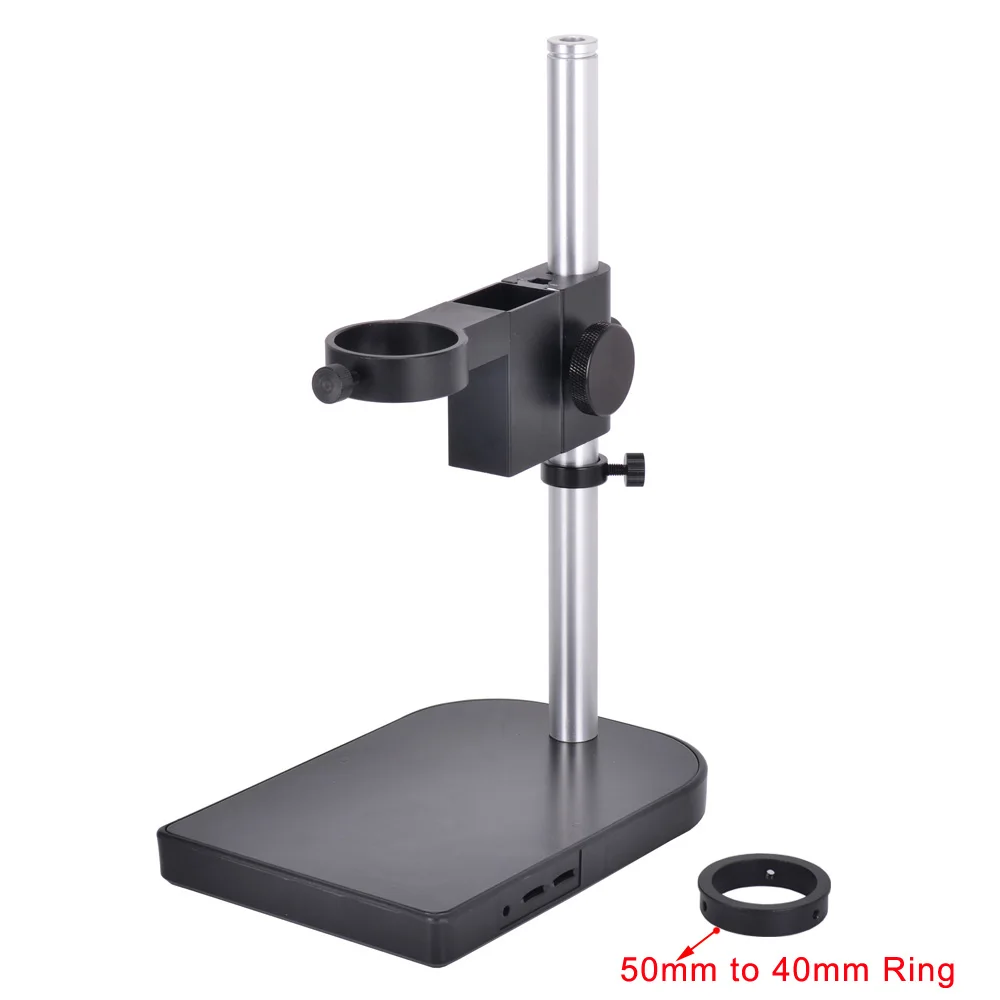 Microscope Camera Table Stand 50mm Ring Holder Gear Table Stand Metal Microscope Table Stand 50mm Ring for 180X lens